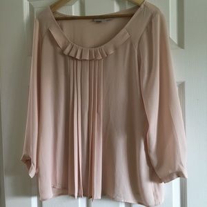 Loft pink pleated blouse